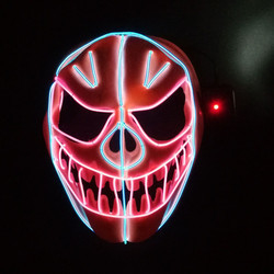 Dynia Halloween Elastyczna maska ​​​​elektryczna z drutu Świecąca maska ​​LED Neon Holiday Lighting Mask