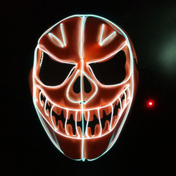 Dynia Halloween Elastyczna maska ​​​​elektryczna z drutu Świecąca maska ​​LED Neon Holiday Lighting Mask
