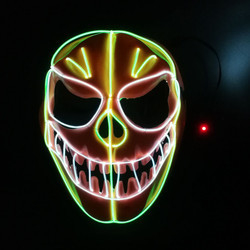 Dynia Halloween Elastyczna maska ​​​​elektryczna z drutu Świecąca maska ​​LED Neon Holiday Lighting Mask
