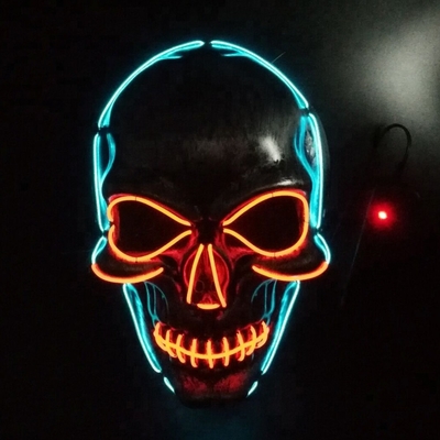 Light Up EL Wire Halloween LED Maska na twarz DC3V 10 kolorów Opcjonalnie