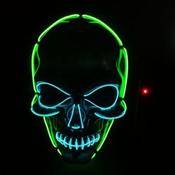 Light Up EL Wire Halloween LED Maska na twarz DC3V 10 kolorów Opcjonalnie
