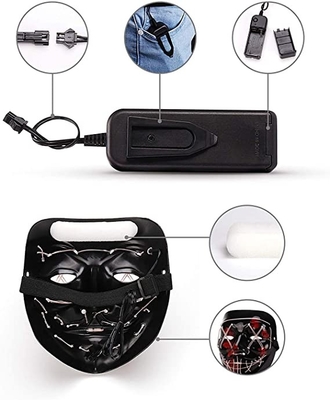 Straszna Halloweenowa maska ​​​​do twarzy LED Purge Light Up PVC Mask dla dorosłych