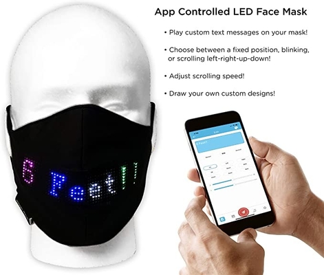 Party Festival Programowalna maska ​​LED na twarz Bluetooth Sterowana aplikacją USB do ładowania