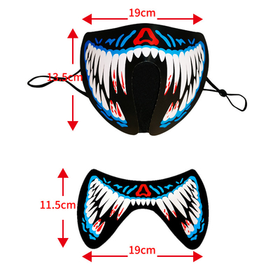 USB Rechargeable Voice LED Maska na twarz 4 tryby migania na imprezę Halloween