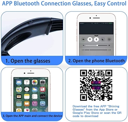 Kontrolowane przez aplikację programowalne okulary led z wzorem tekstowym Bluetooth DIY