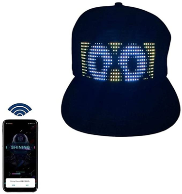 Programowalny wzór tekstowy DIY Bluetooth LED Hat Sterowanie aplikacją Magiczny wyświetlacz LED Hat