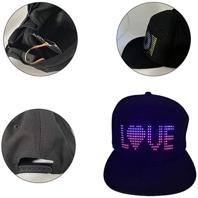 Programowalny wzór tekstowy DIY Bluetooth LED Hat Sterowanie aplikacją Magiczny wyświetlacz LED Hat
